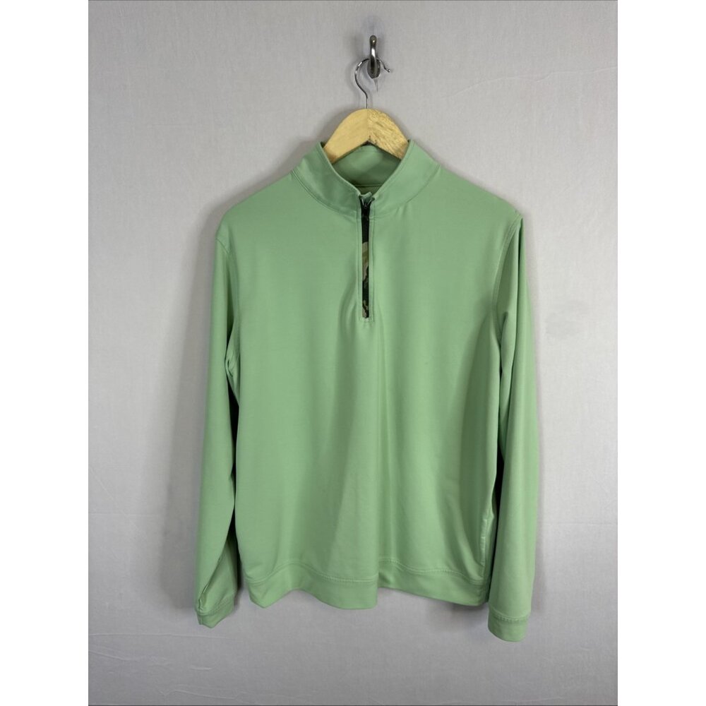 Peter Millar Crown Sport Quarter Zip Pullover Mens Medium Green Stretch Golf